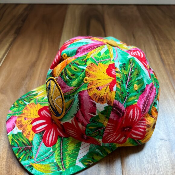 Golden State Warriors - Tropical / Floral - Snapback - Mitchell & Ness Hat - Picture 2 of 7